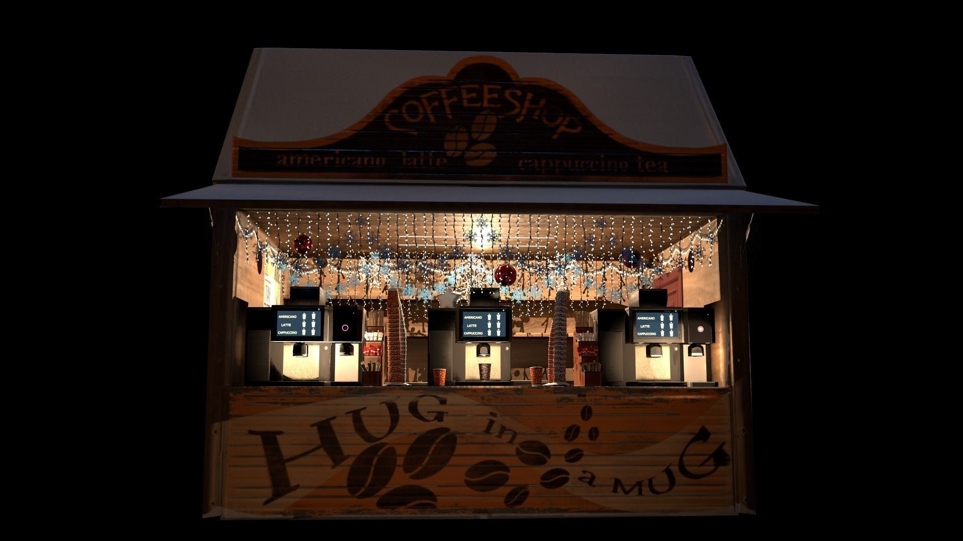 Christmas Mini Market Low-poly 3D model_22