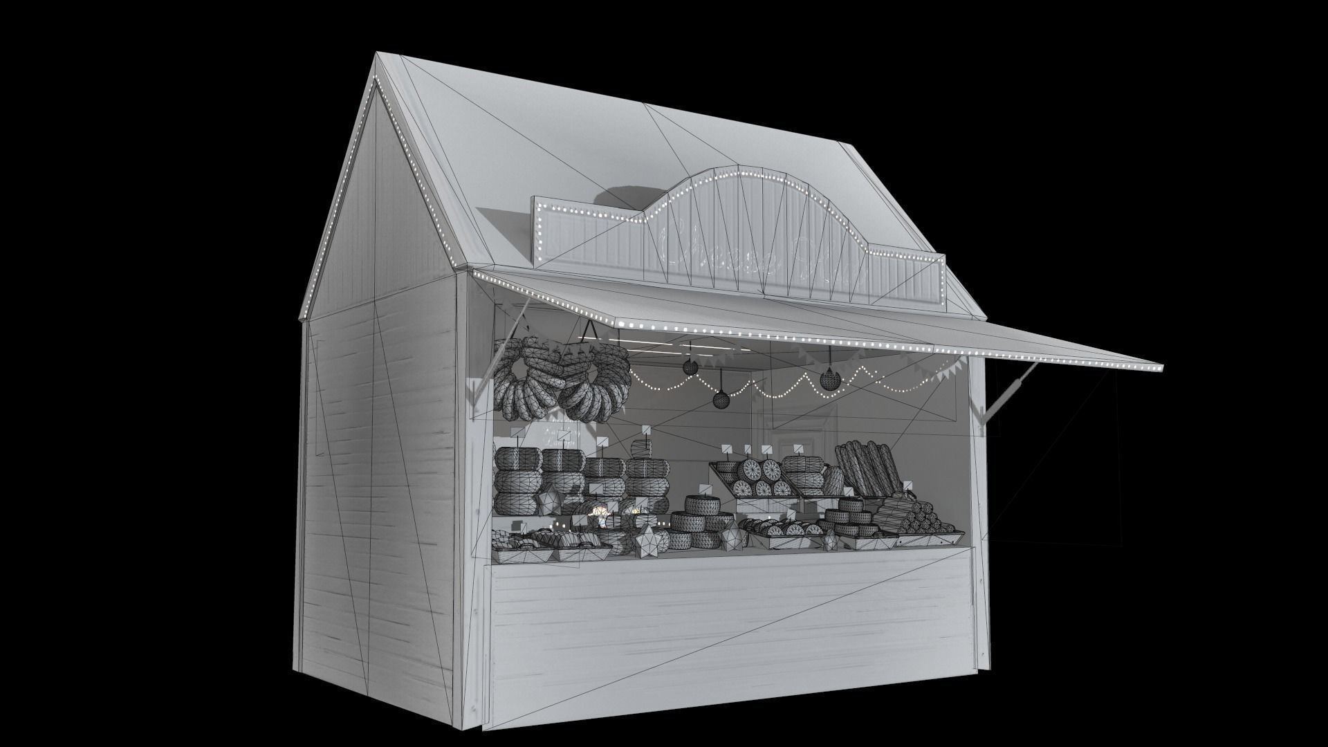 Christmas Mini Market Low-poly 3D model_89