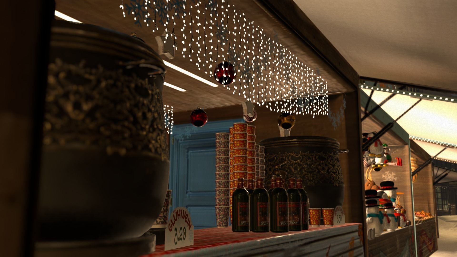 Christmas Mini Market Low-poly 3D model_64