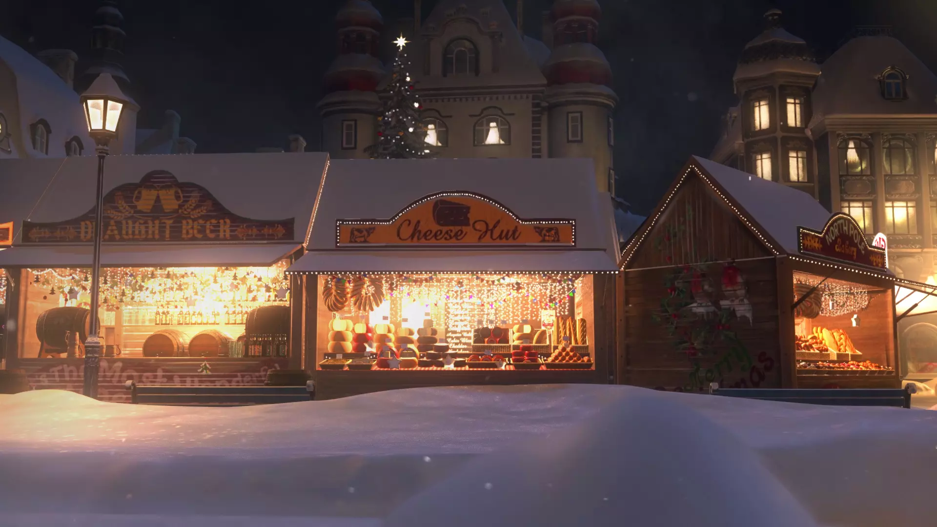 Christmas Mini Market Low-poly 3D model_0