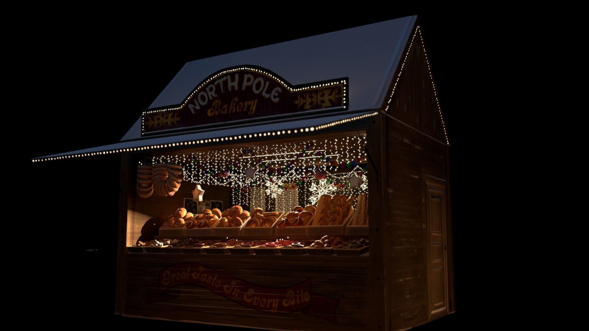 Christmas Mini Market Low-poly 3D model_13
