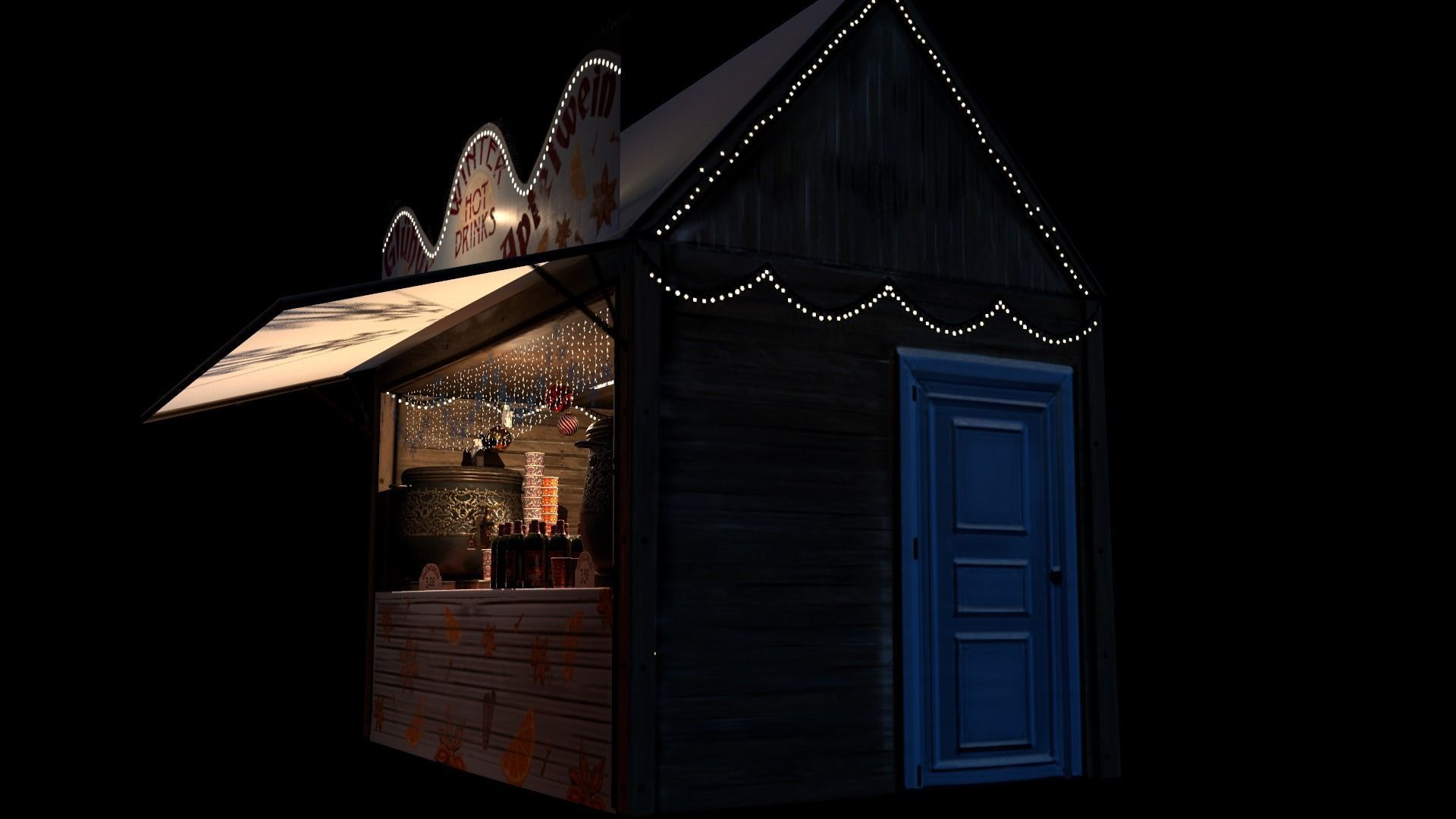 Christmas Mini Market Low-poly 3D model_60
