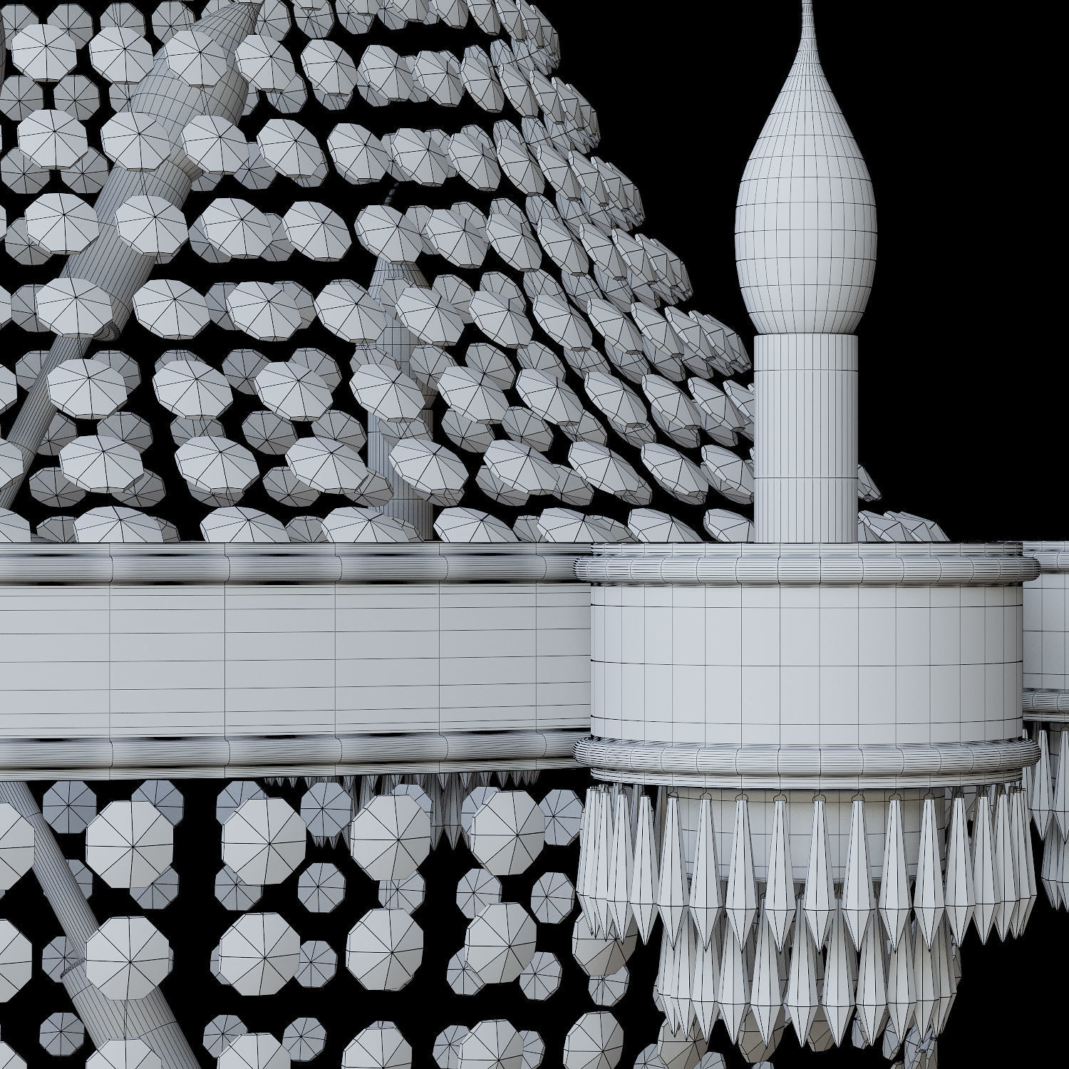 Classic crystal chandelier Brass 29 3D model_1