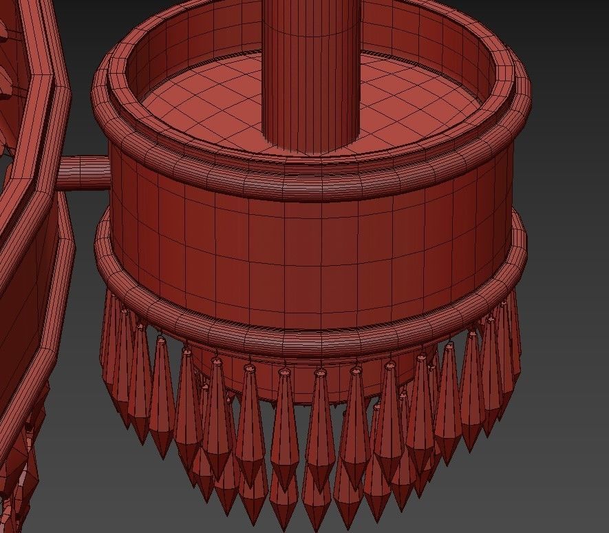 Classic crystal chandelier Brass 29 3D model_2