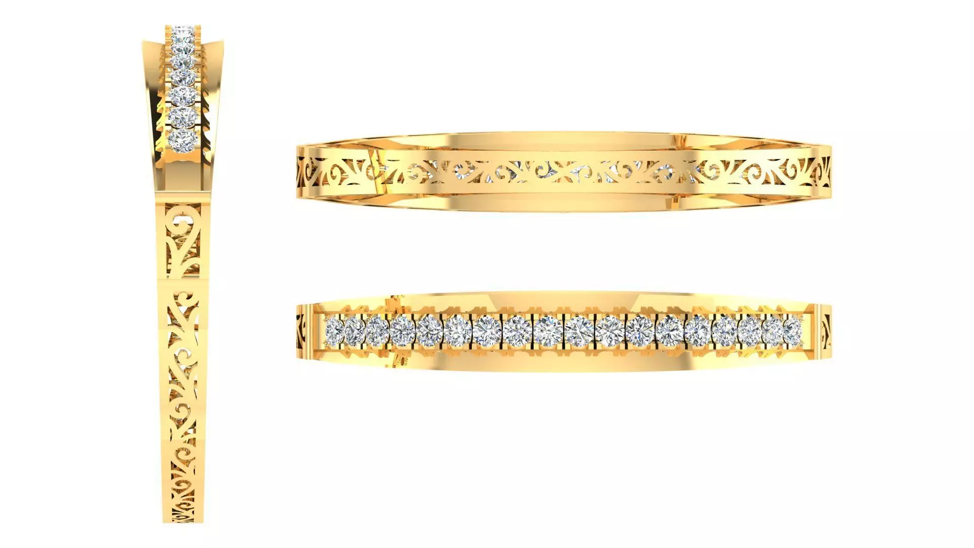 Bracelet dimond 3D print model_0