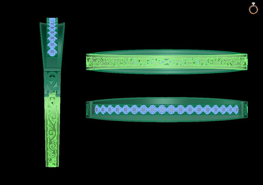 Bracelet dimond 3D print model_4