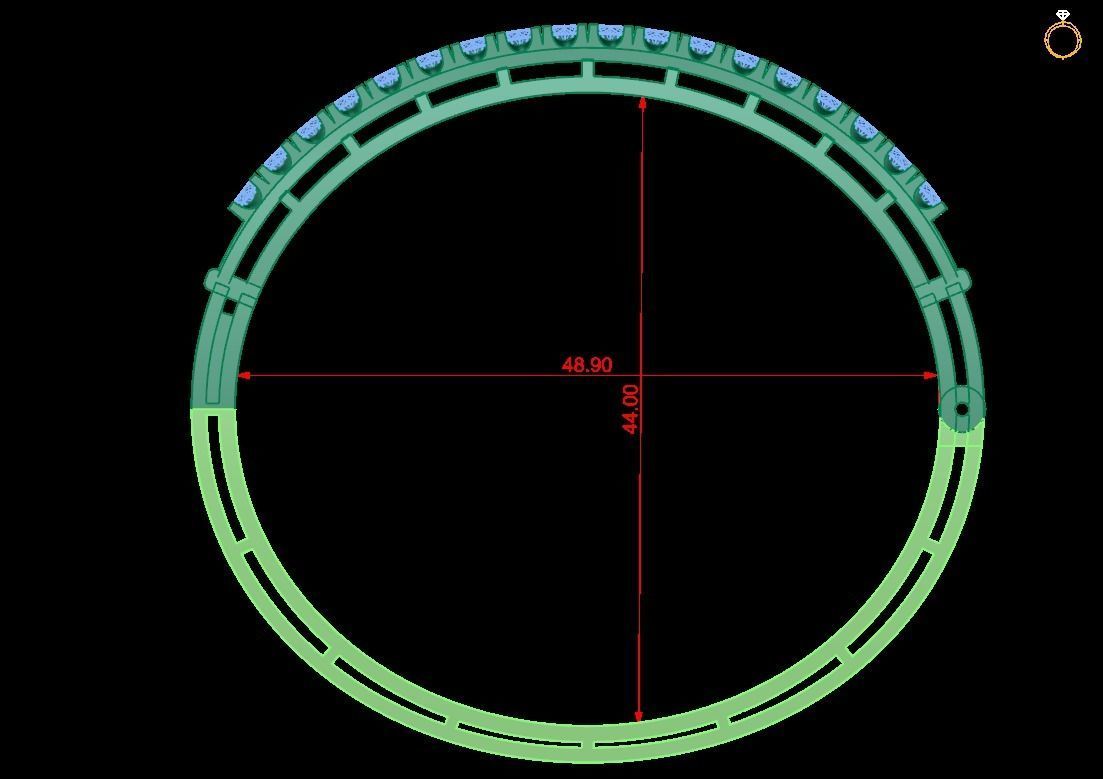 Bracelet dimond 3D print model_2