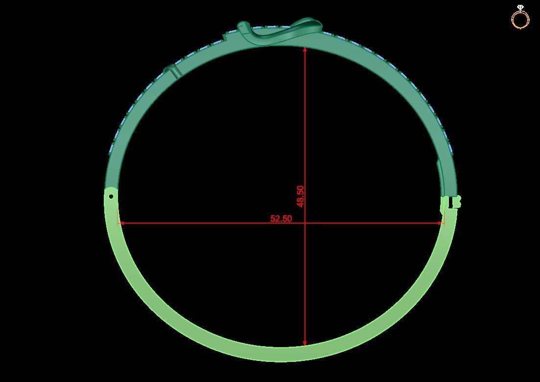 Bracelet dimond 3D print model_2