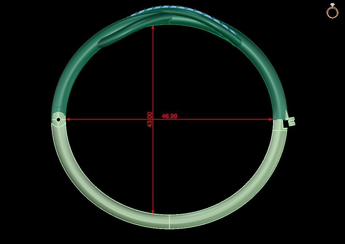 Bracelet dimond 3D print model_2