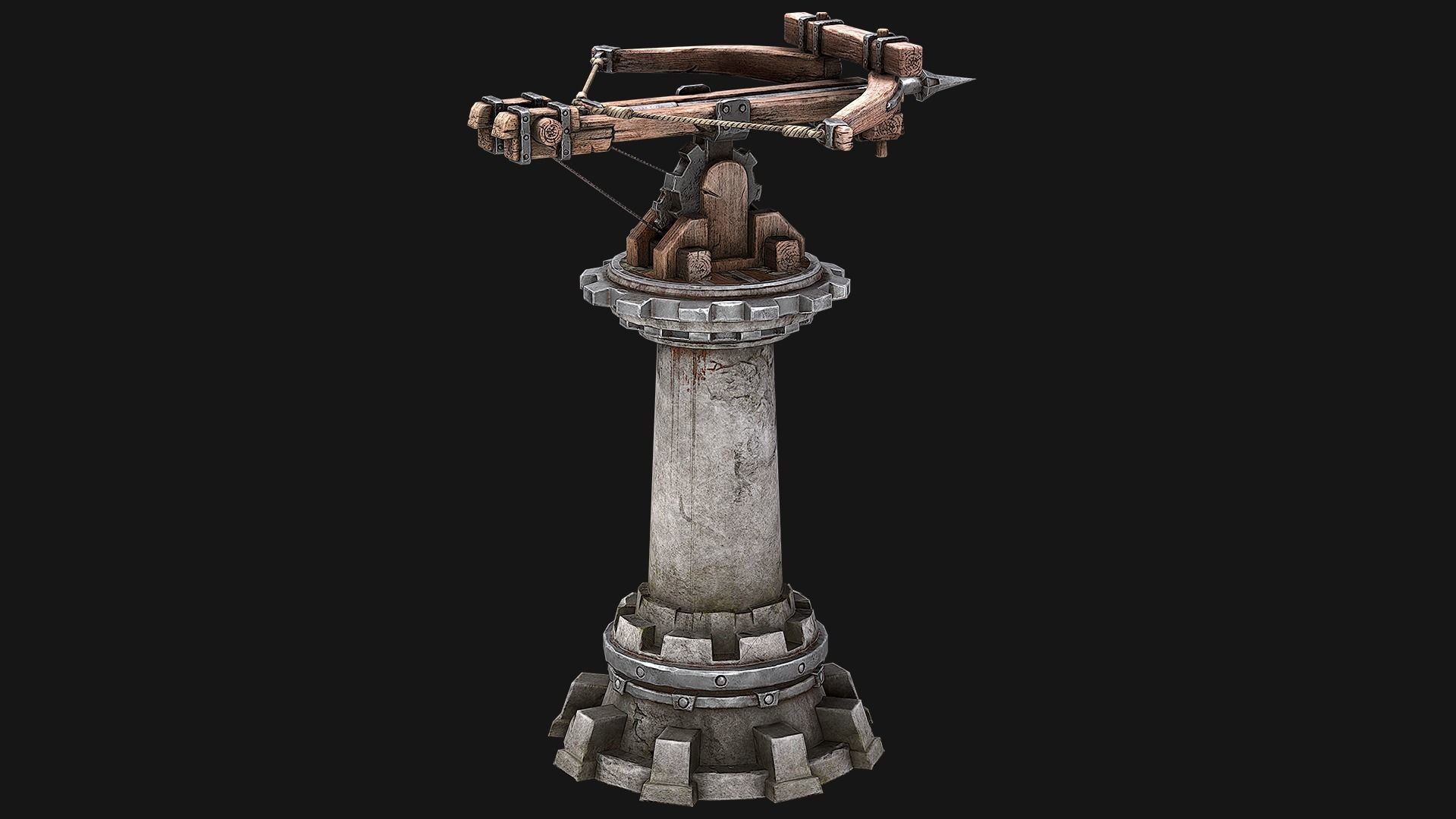Ballista Tower Pack Low-poly 3D model_7