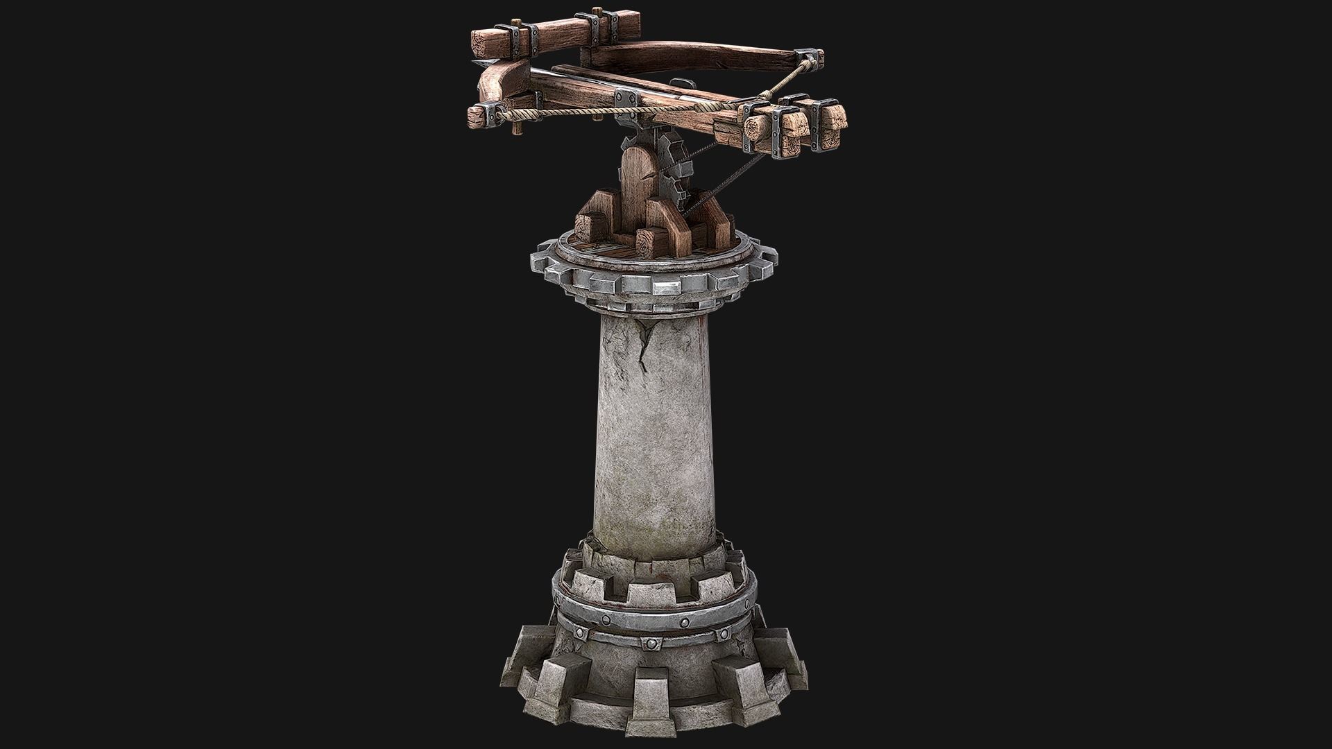 Ballista Tower Pack Low-poly 3D model_4