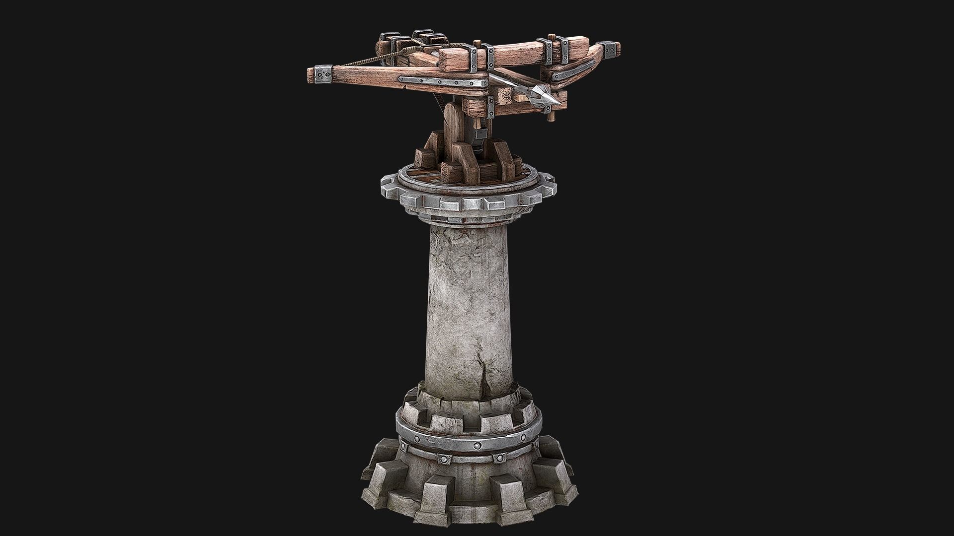 Ballista Tower Pack Low-poly 3D model_9