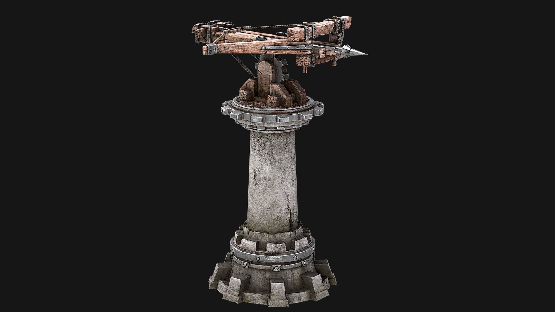 Ballista Tower Pack Low-poly 3D model_8