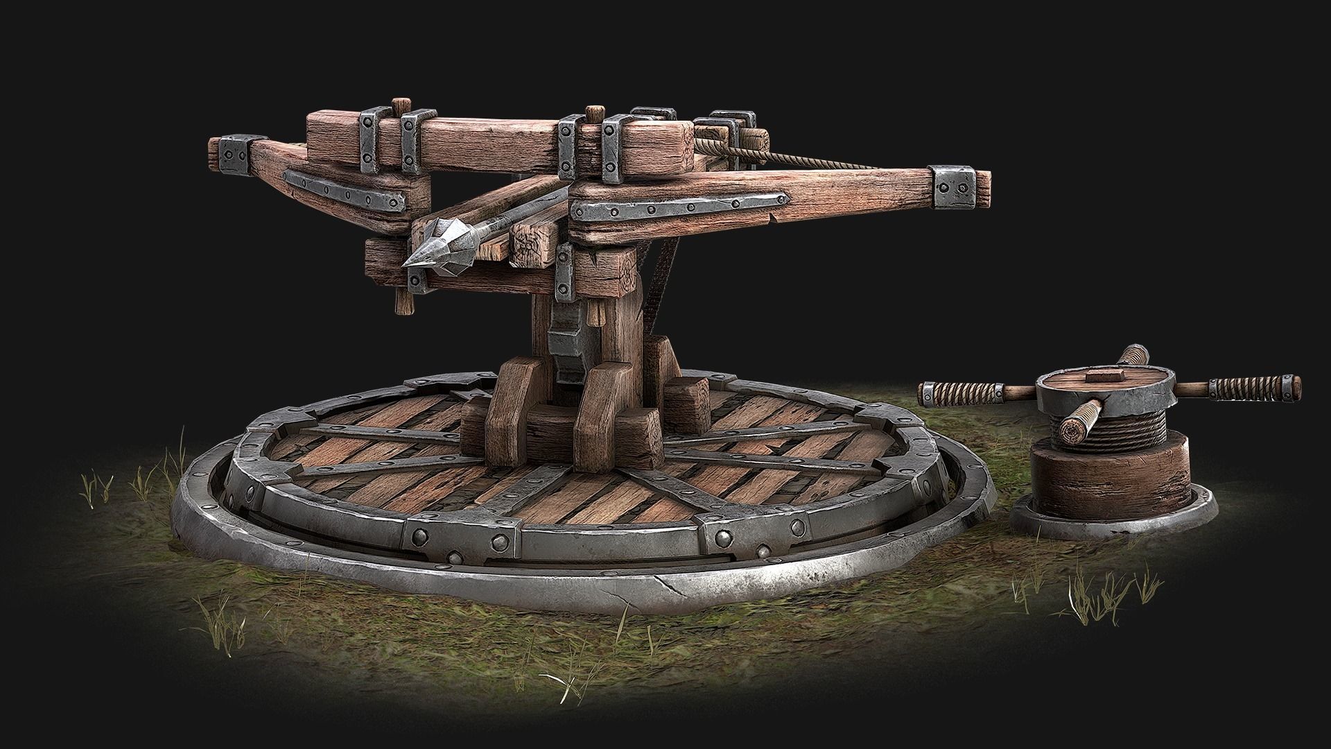 Ballista Tower Pack Low-poly 3D model_13