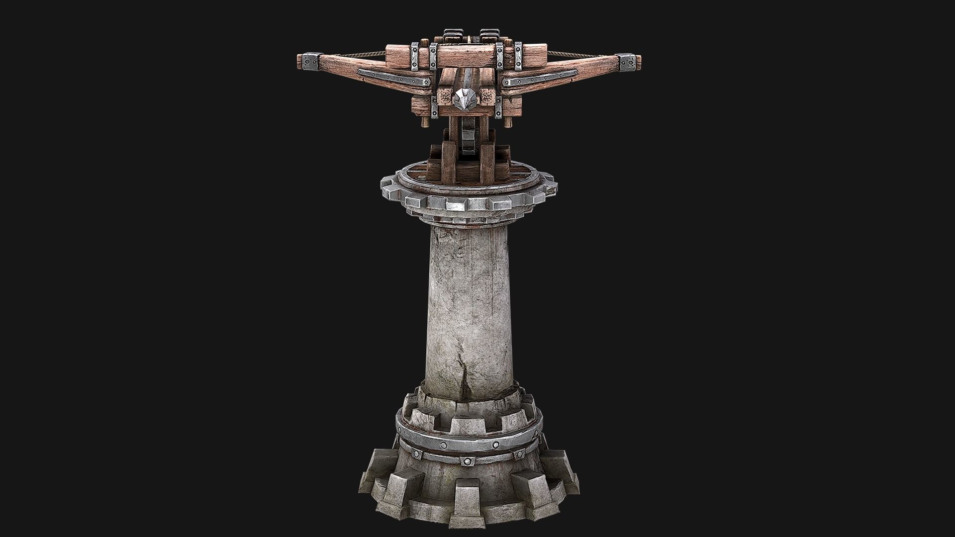 Ballista Tower Pack Low-poly 3D model_11
