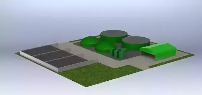 Anaerobic Digestion Plant Free 3D model