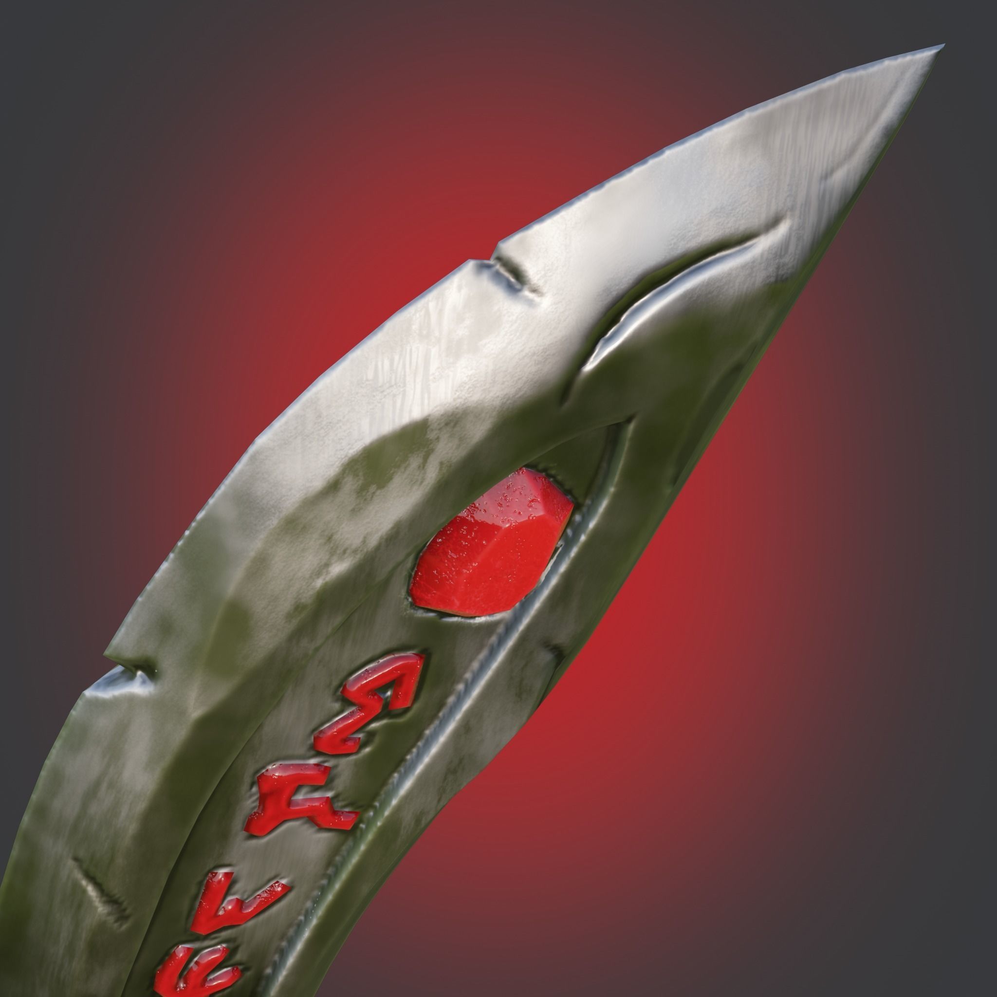 Magic Dagger with Runes LOW-Poly  PBR GameReady Low-poly 3D model_3