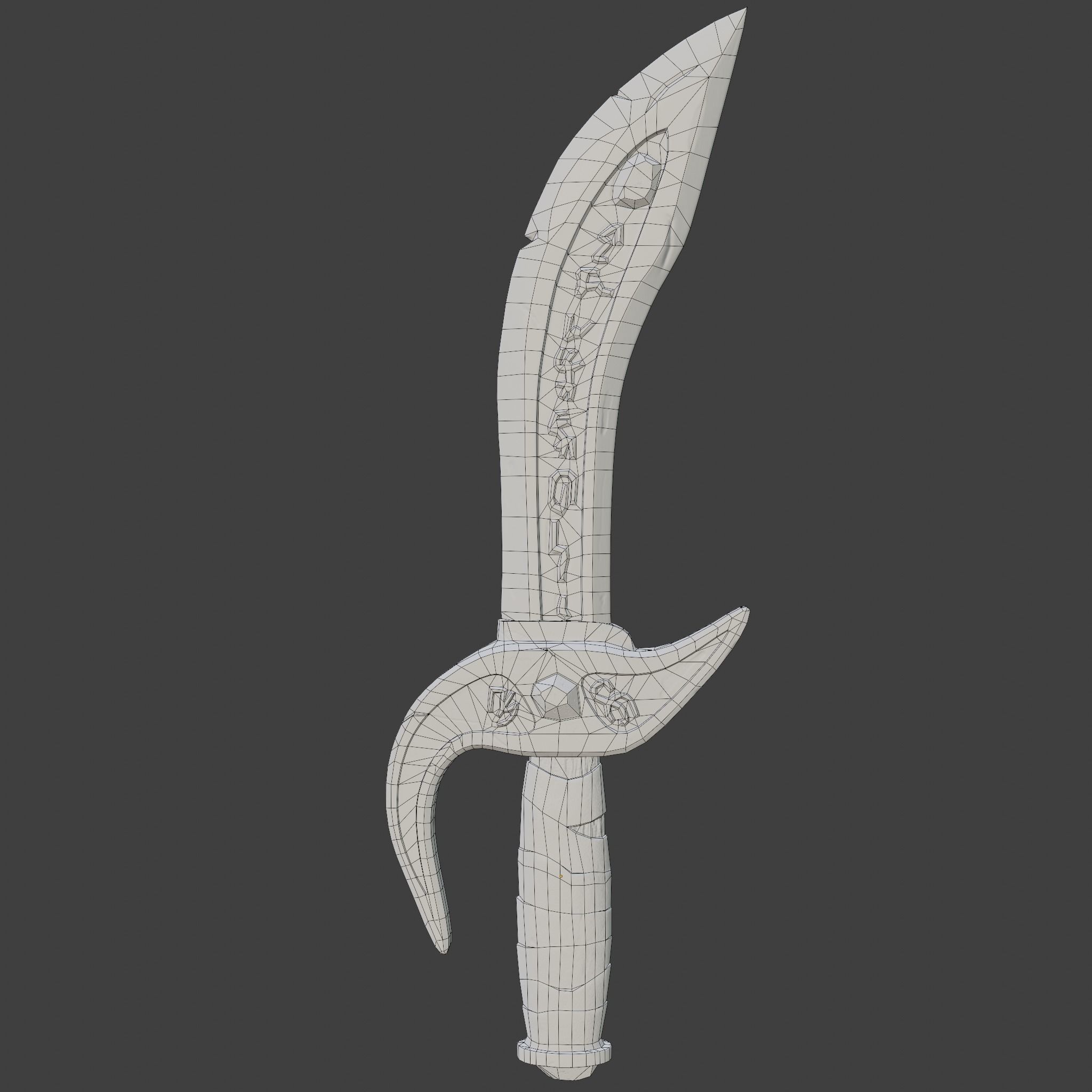 Magic Dagger with Runes LOW-Poly  PBR GameReady Low-poly 3D model_7