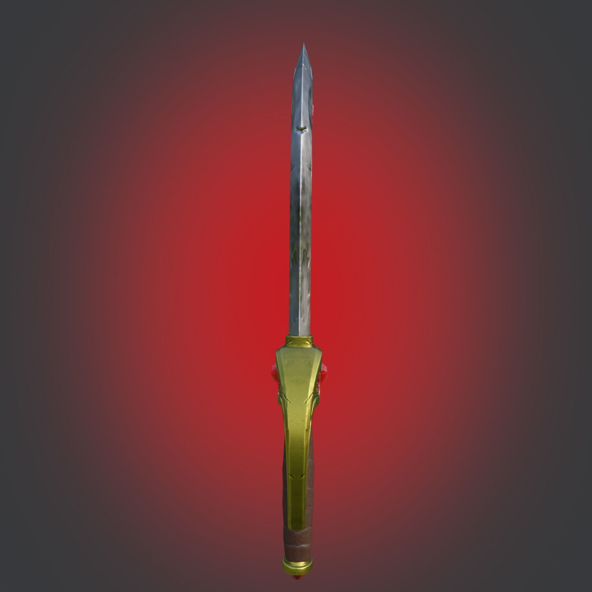 Magic Dagger with Runes LOW-Poly  PBR GameReady Low-poly 3D model_5