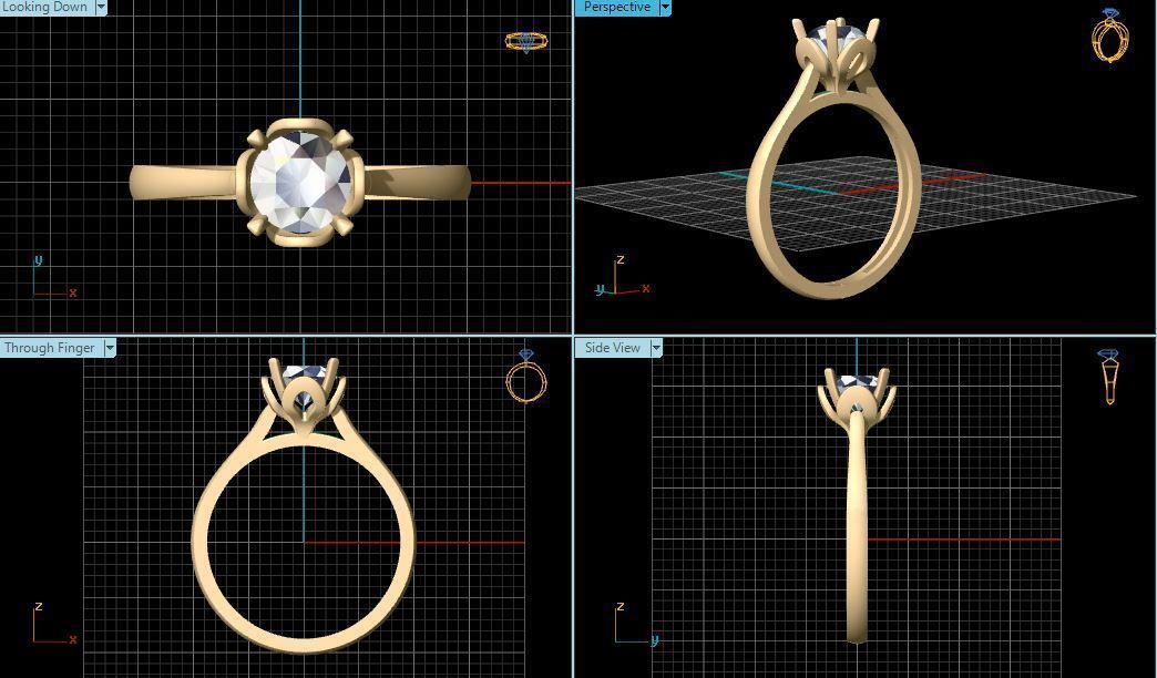 solitiare engagement ring gold 3D print model_16