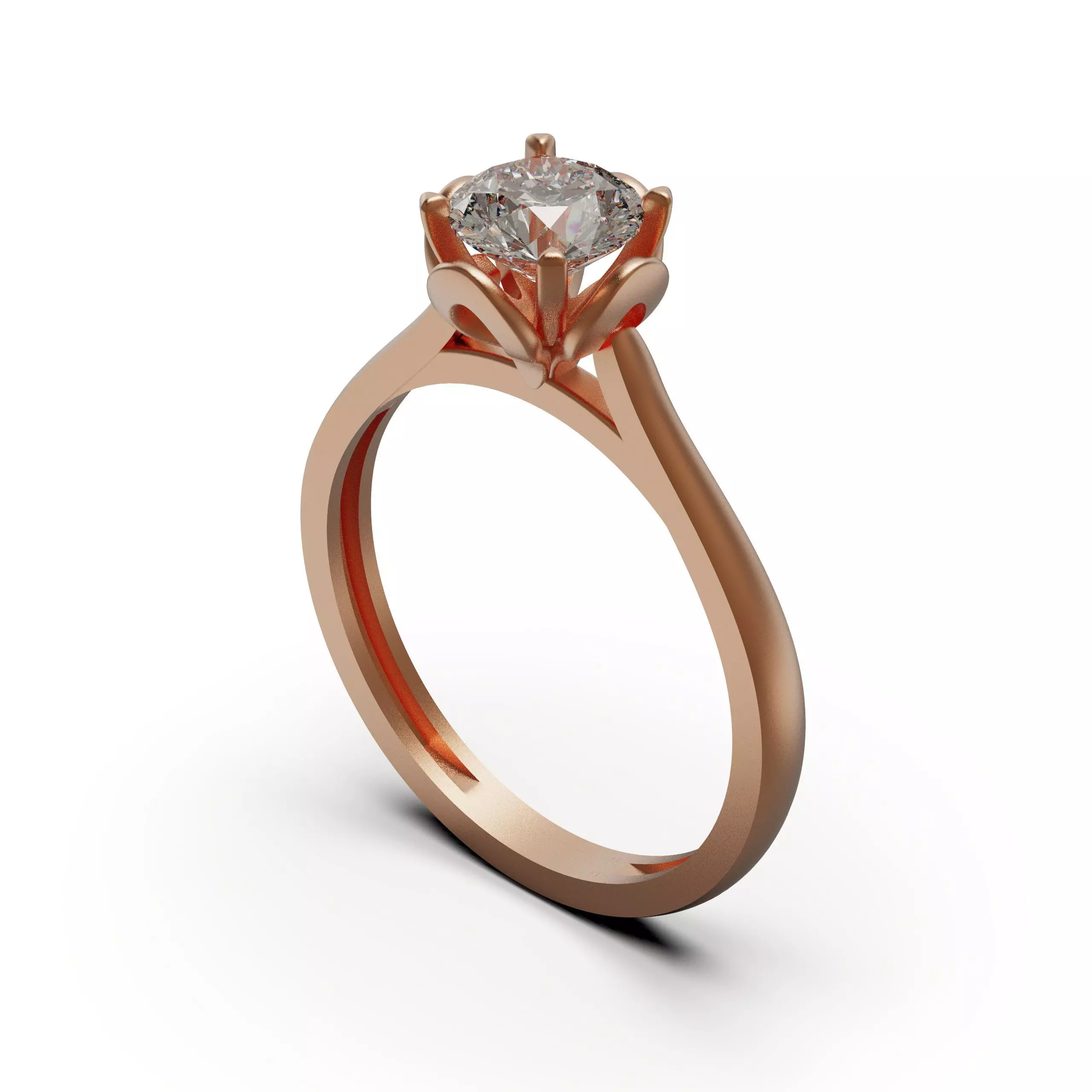 solitiare engagement ring gold 3D print model_0