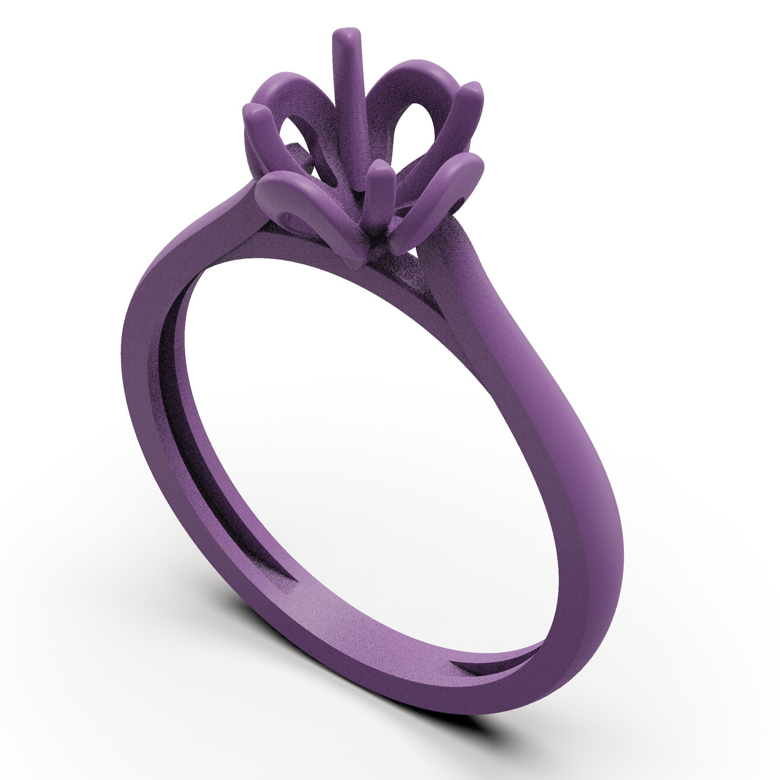 solitiare engagement ring gold 3D print model_3