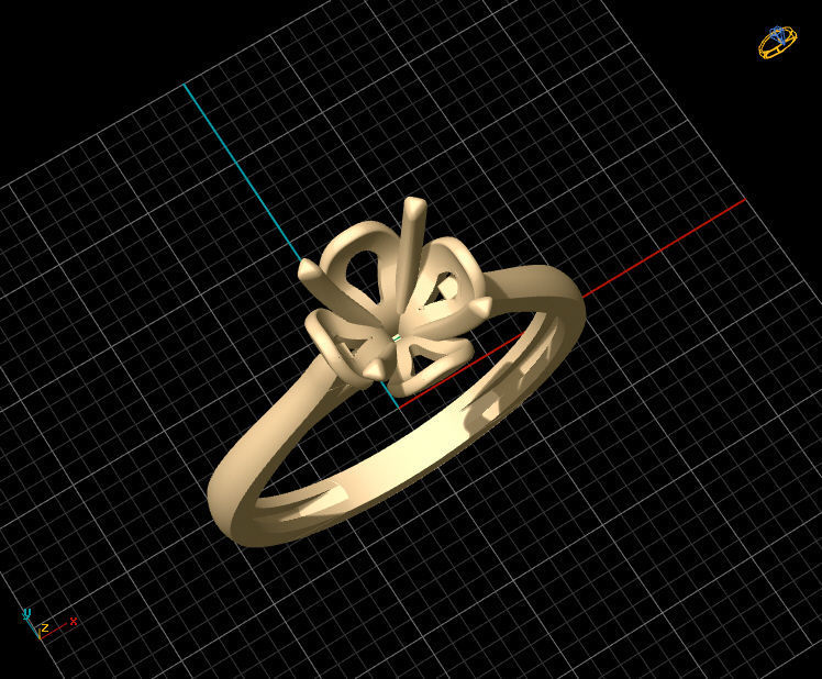 solitiare engagement ring gold 3D print model_13