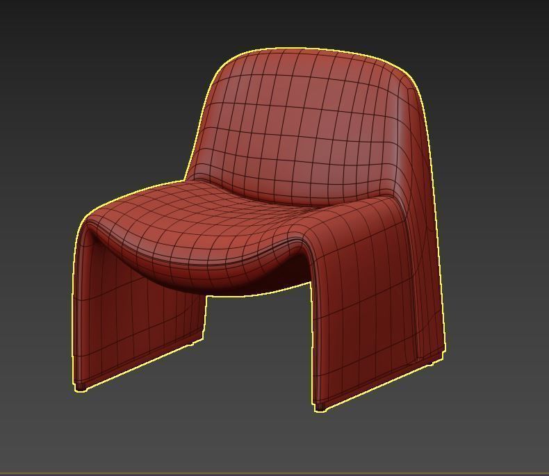 ALKY chair  by Giancarlo Piretti Low-poly 3D model_1