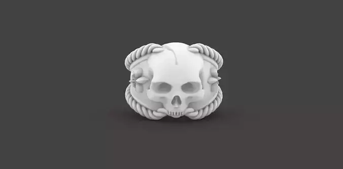 Skull Masonic Ring 3D Model