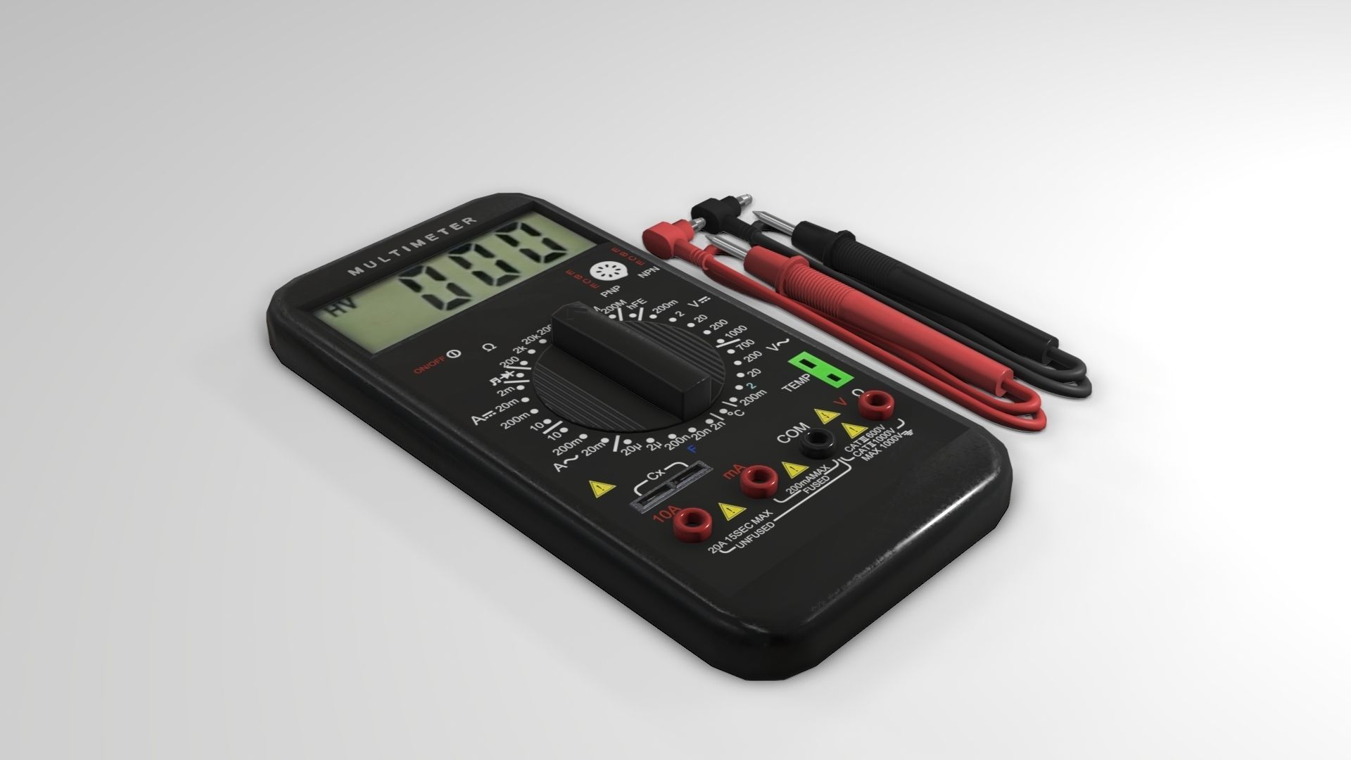 Multimeter digital Low-poly 3D model_8