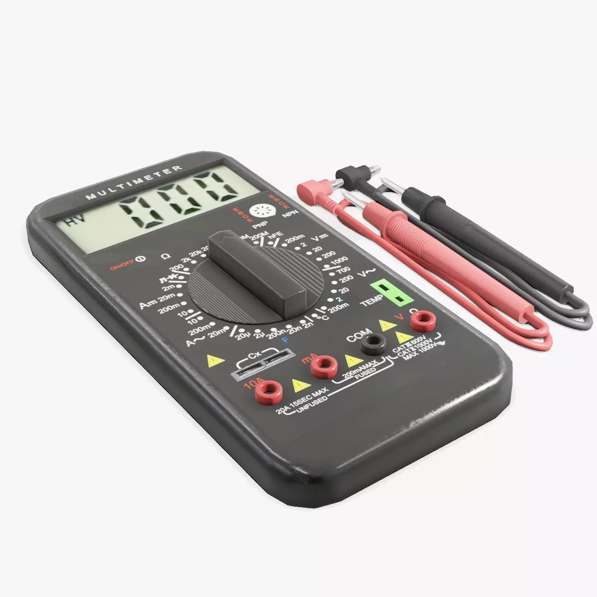 Multimeter digital Low-poly 3D model_0