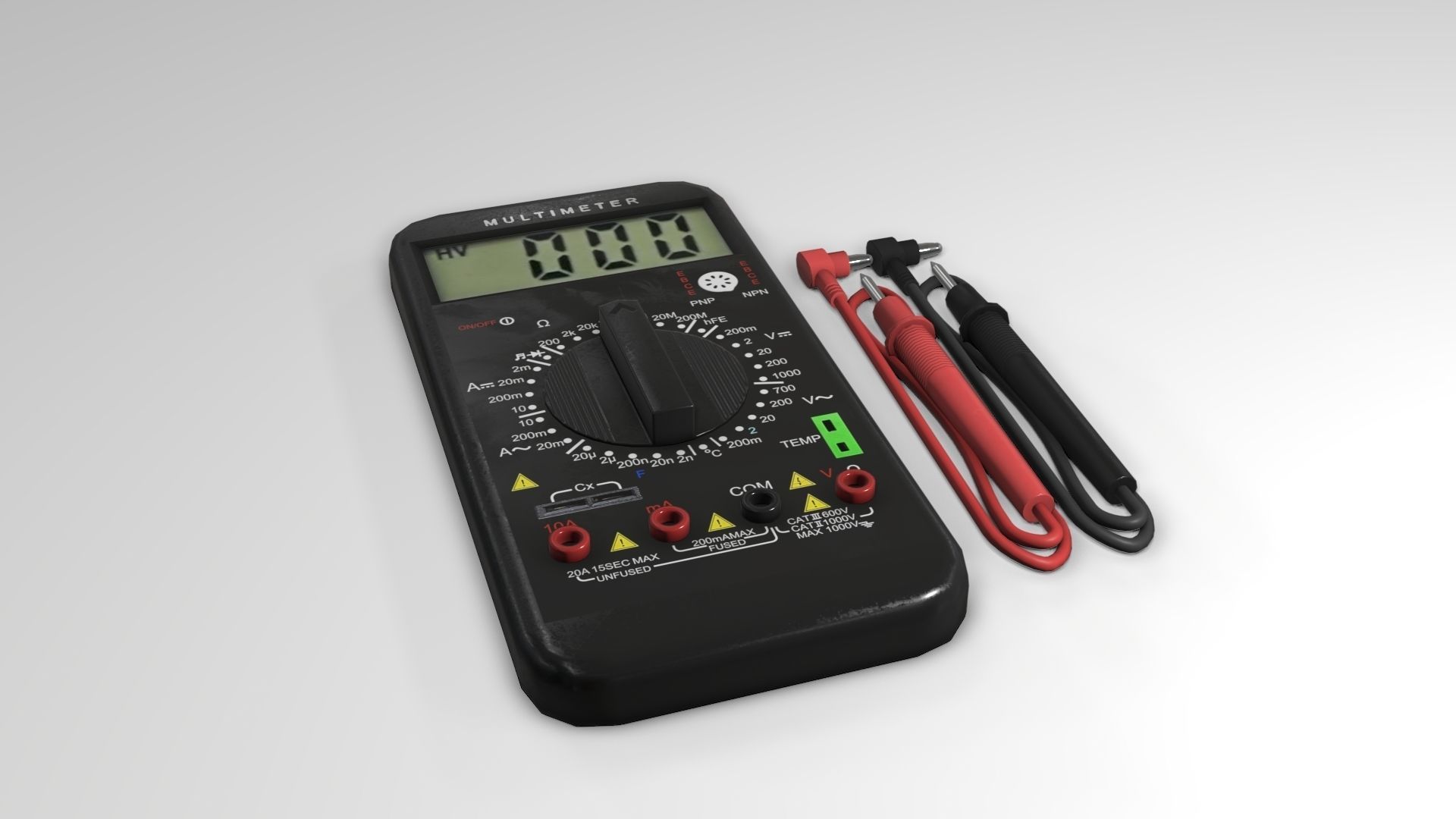 Multimeter digital Low-poly 3D model_4