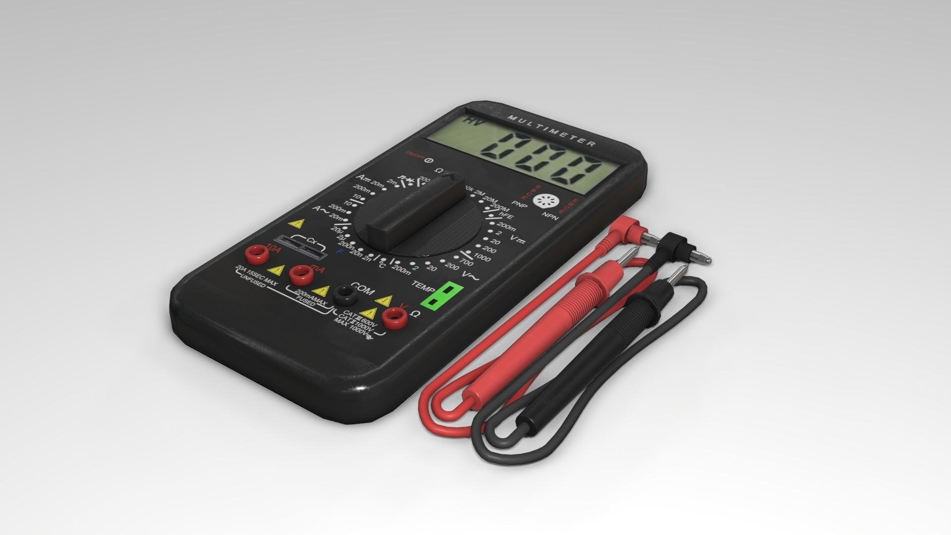 Multimeter digital Low-poly 3D model_5