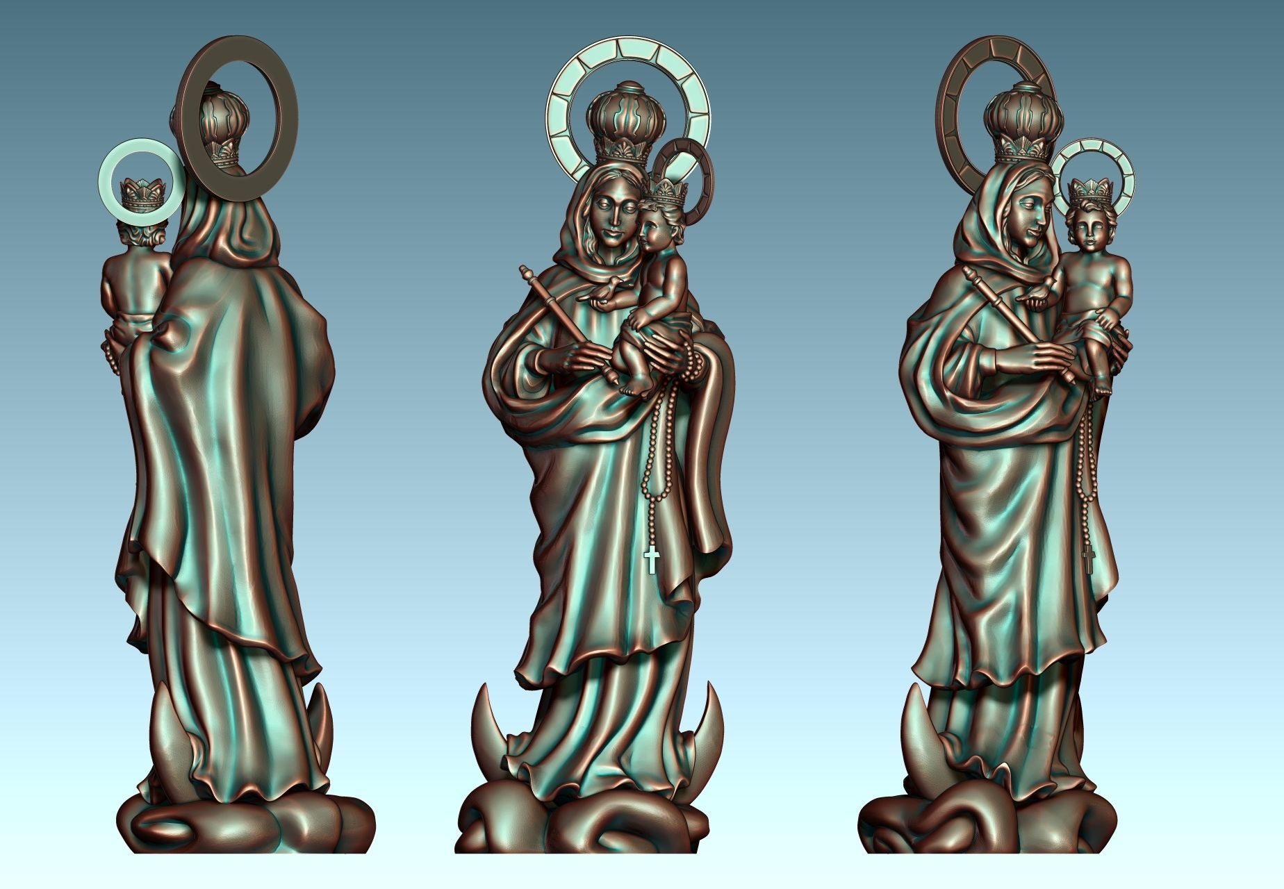 Virgen de Luna - Virgin of moon - CNC 3D print model_2