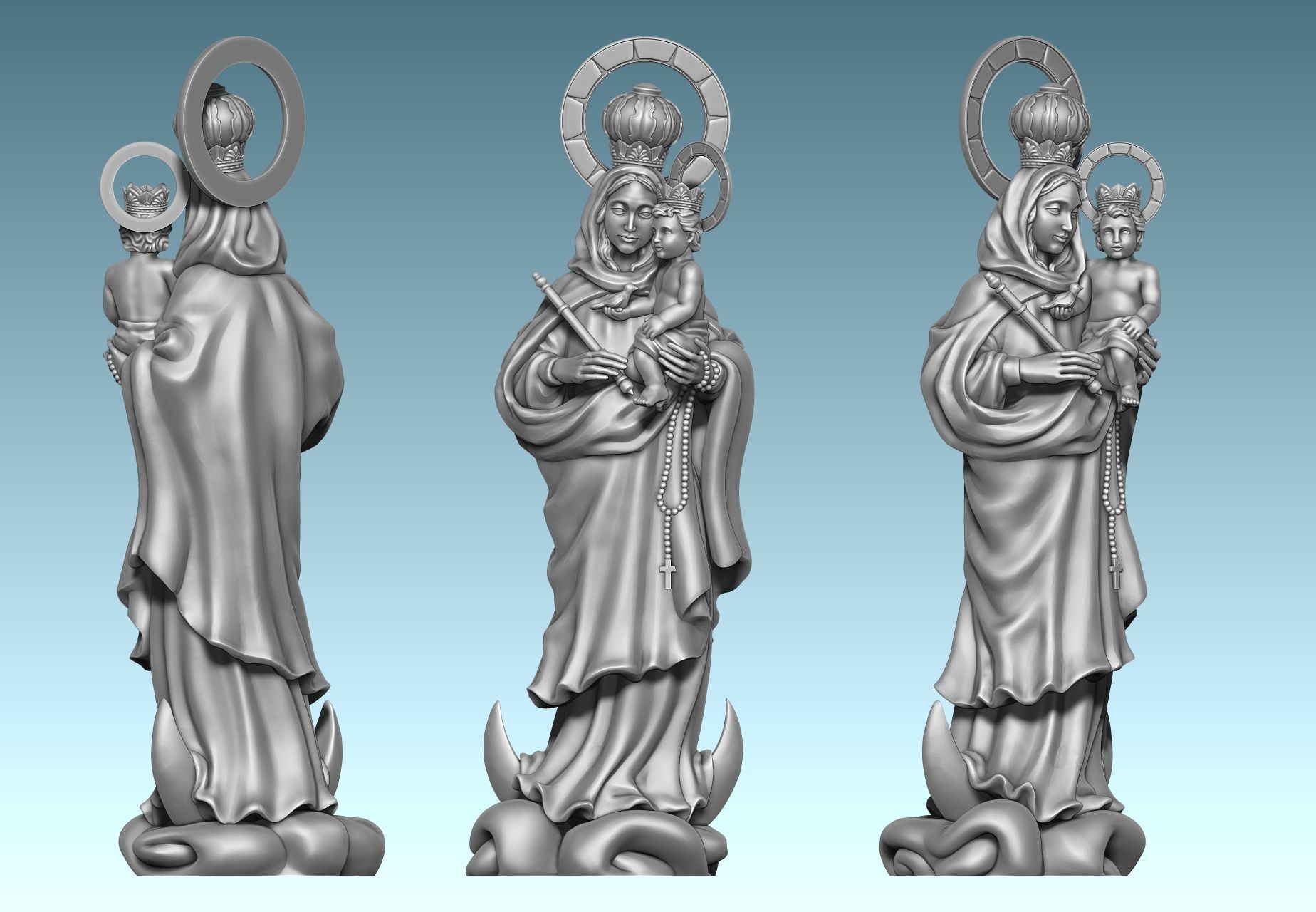 Virgen de Luna - Virgin of moon - CNC 3D print model_11