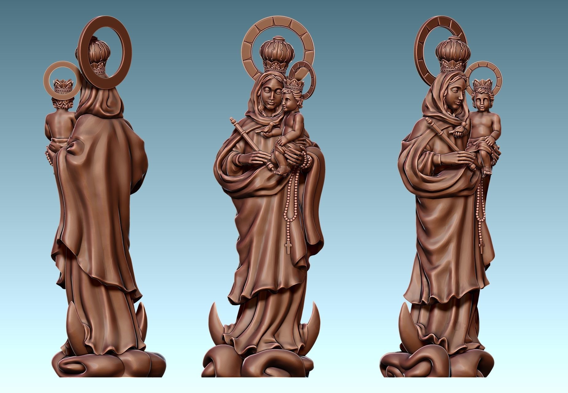 Virgen de Luna - Virgin of moon - CNC 3D print model_14