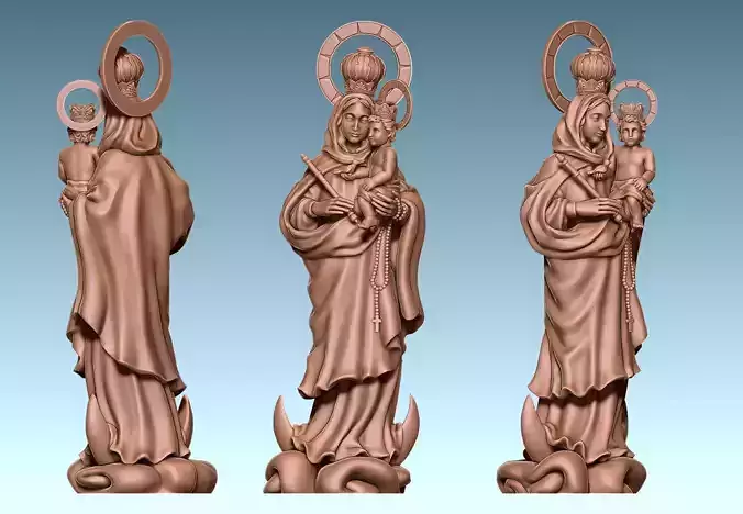 Virgen de Luna - Virgin of moon - CNC 3D print model