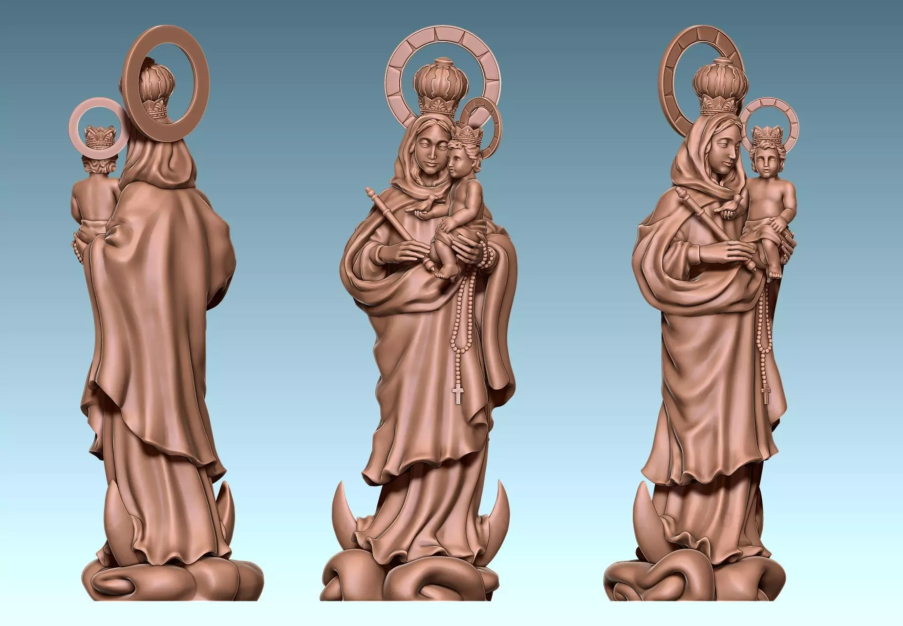 Virgen de Luna - Virgin of moon - CNC 3D print model_0
