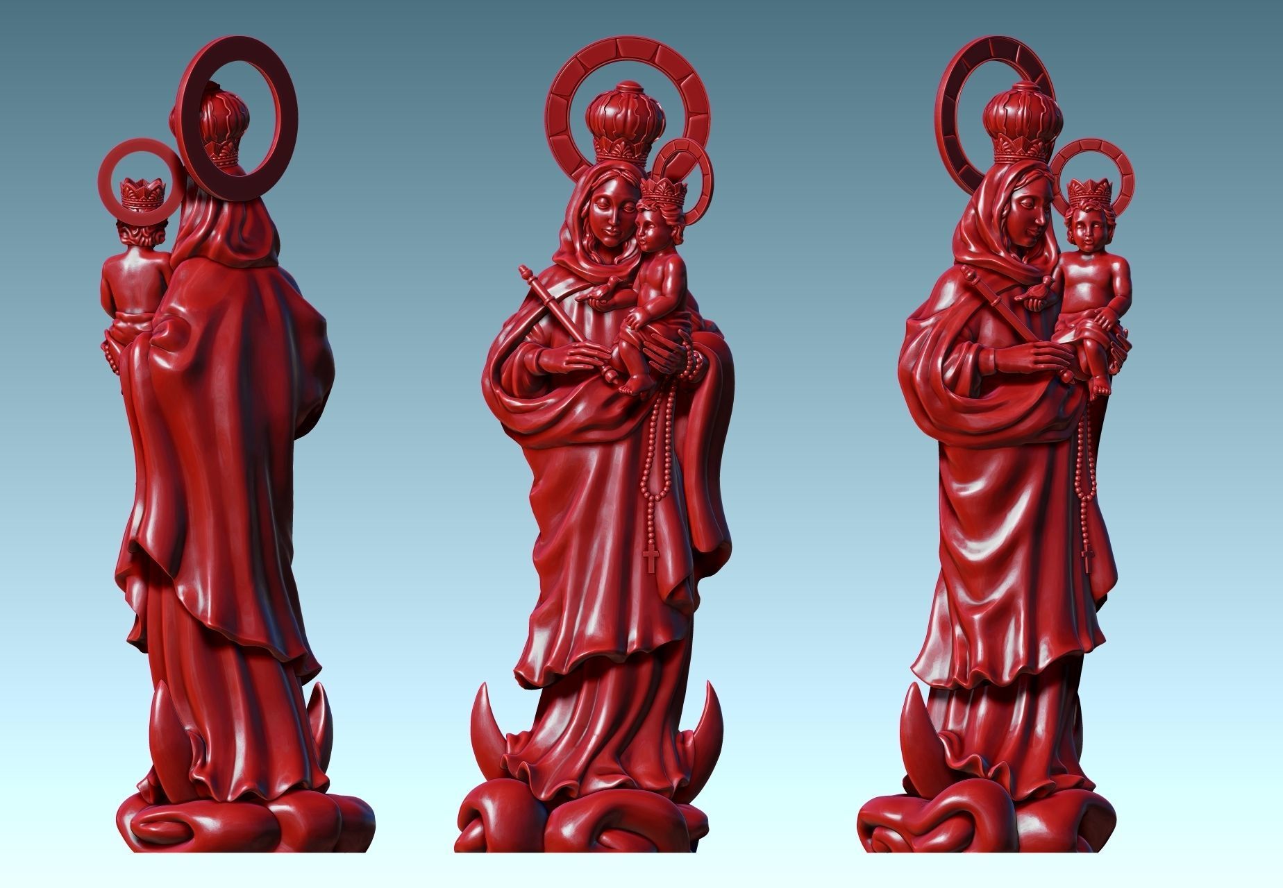 Virgen de Luna - Virgin of moon - CNC 3D print model_8