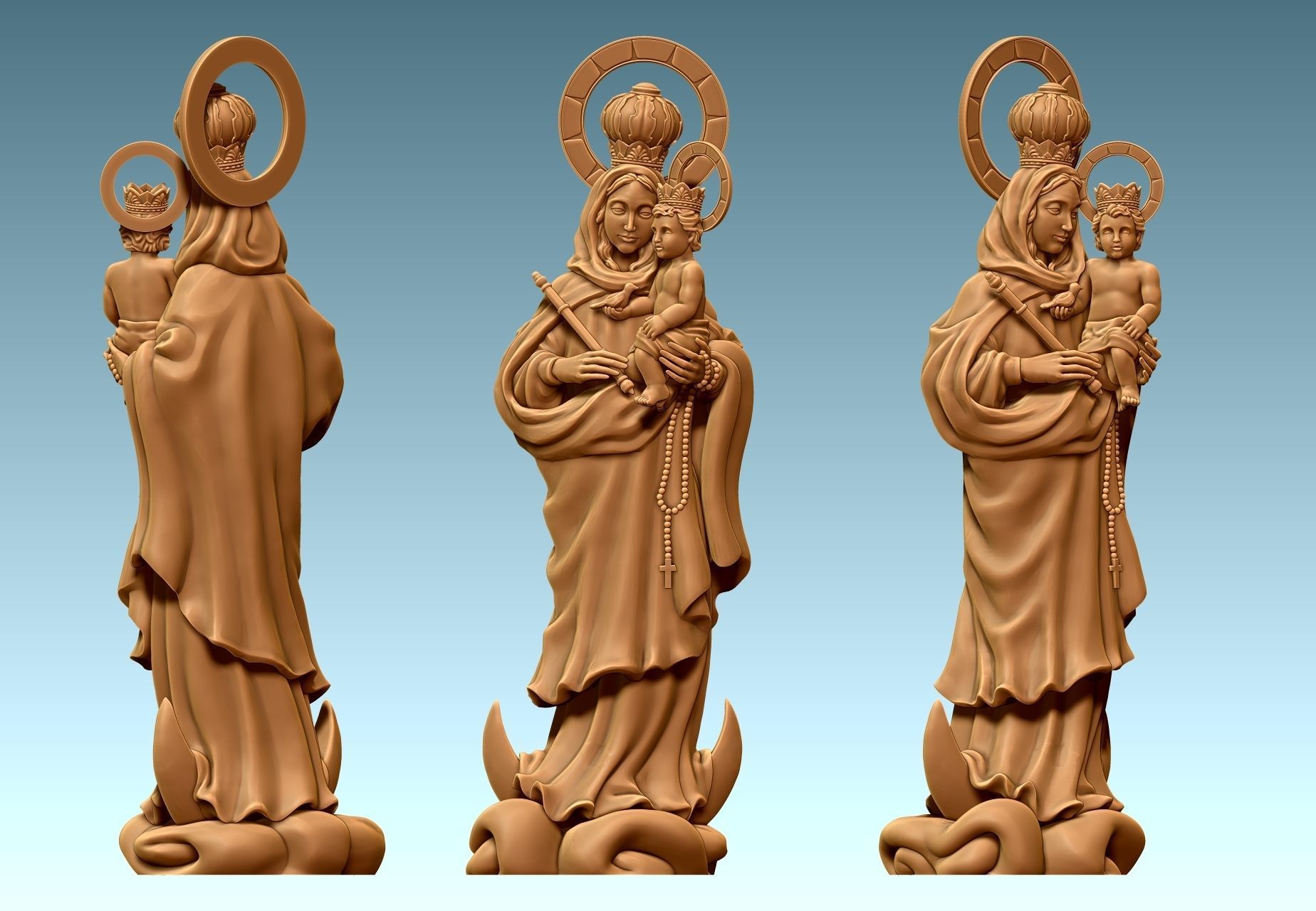 Virgen de Luna - Virgin of moon - CNC 3D print model_10