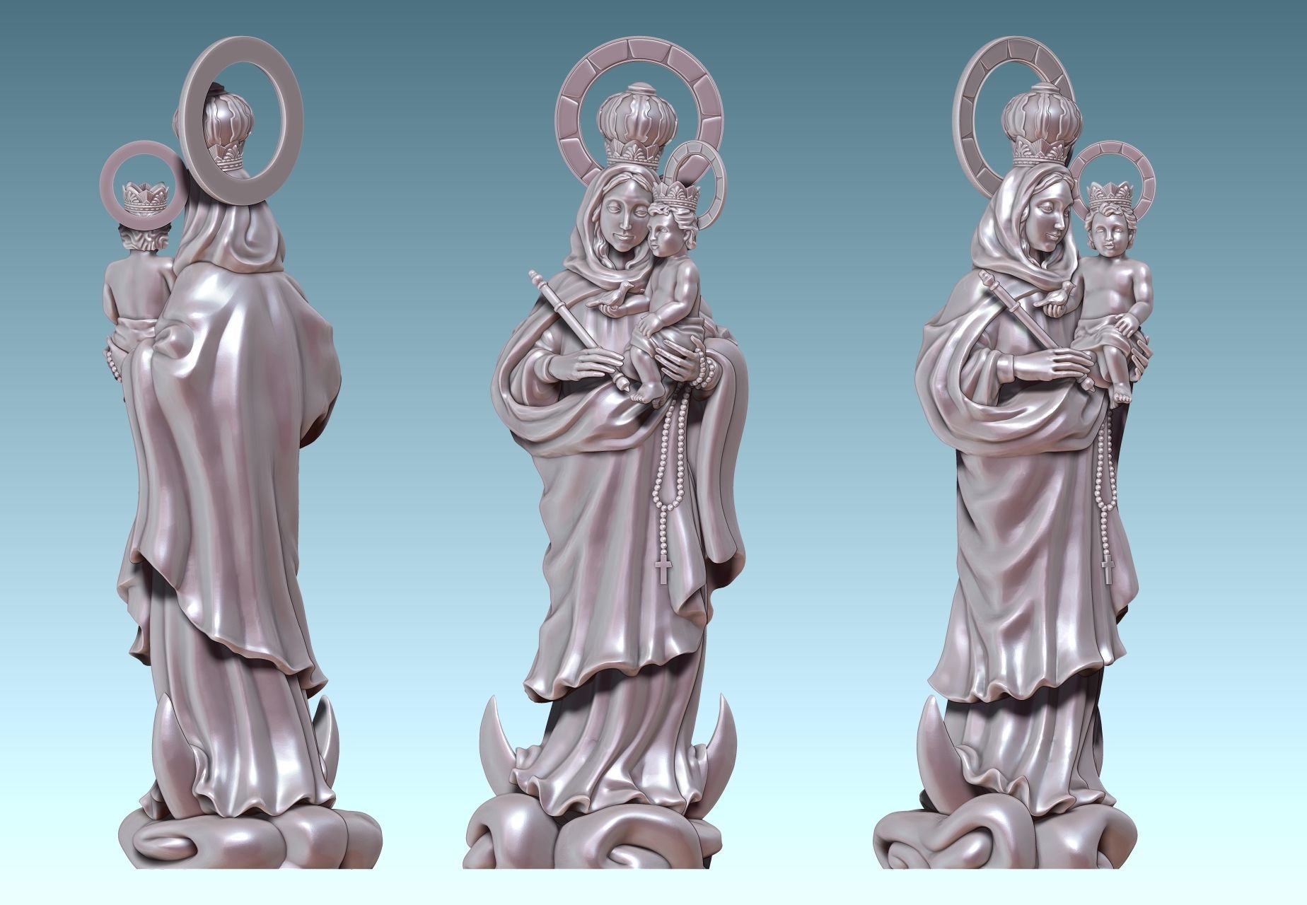 Virgen de Luna - Virgin of moon - CNC 3D print model_6