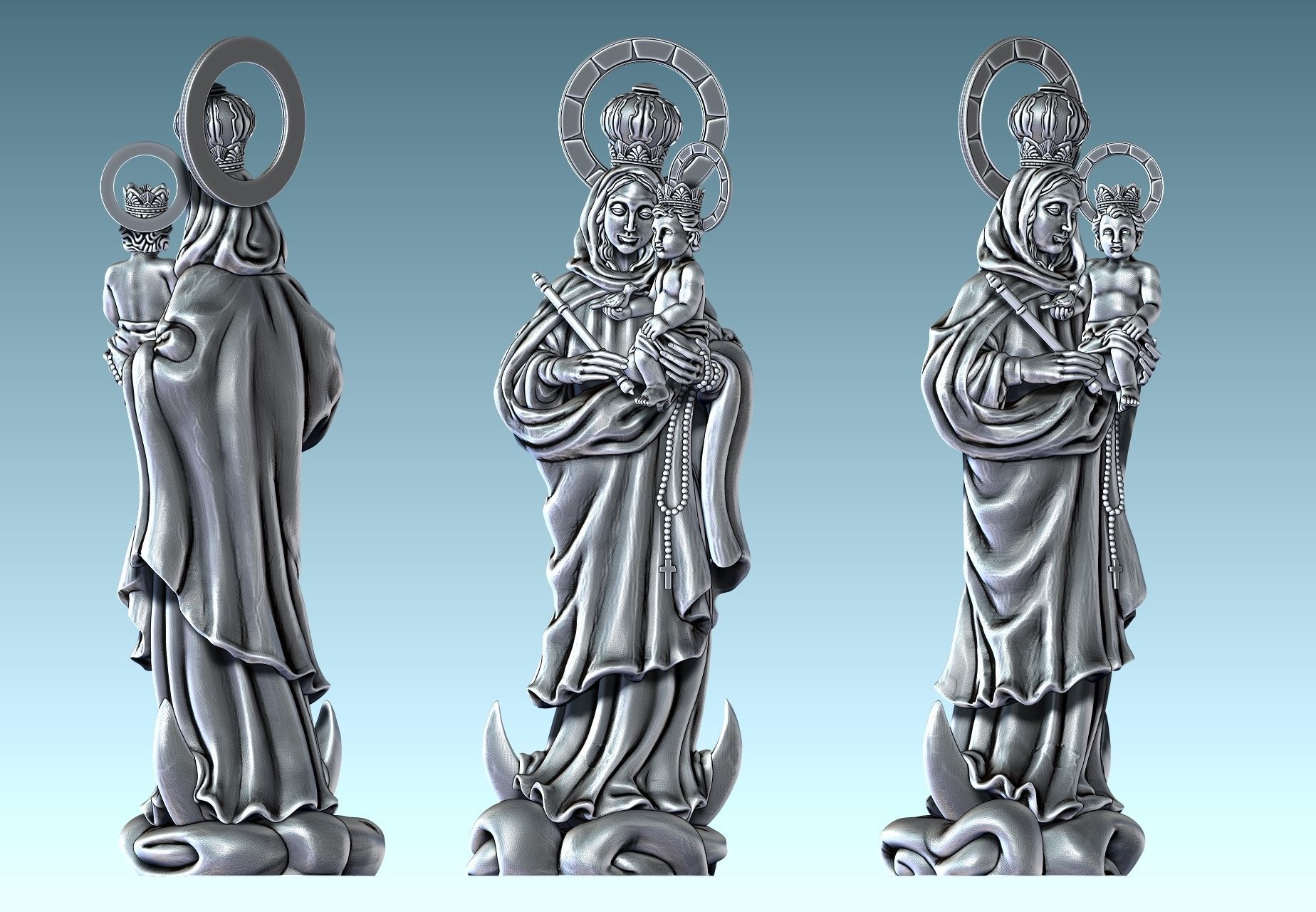 Virgen de Luna - Virgin of moon - CNC 3D print model_18
