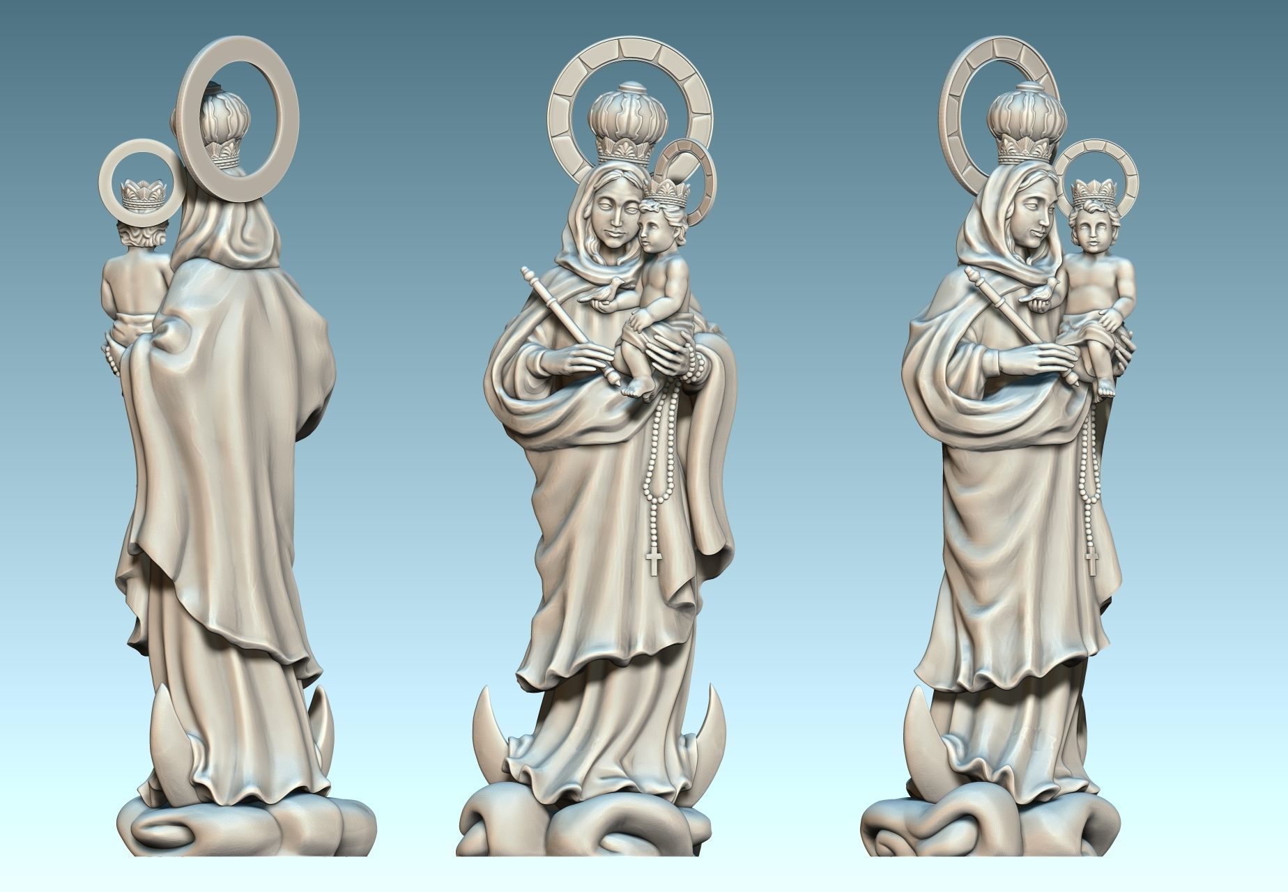 Virgen de Luna - Virgin of moon - CNC 3D print model_15