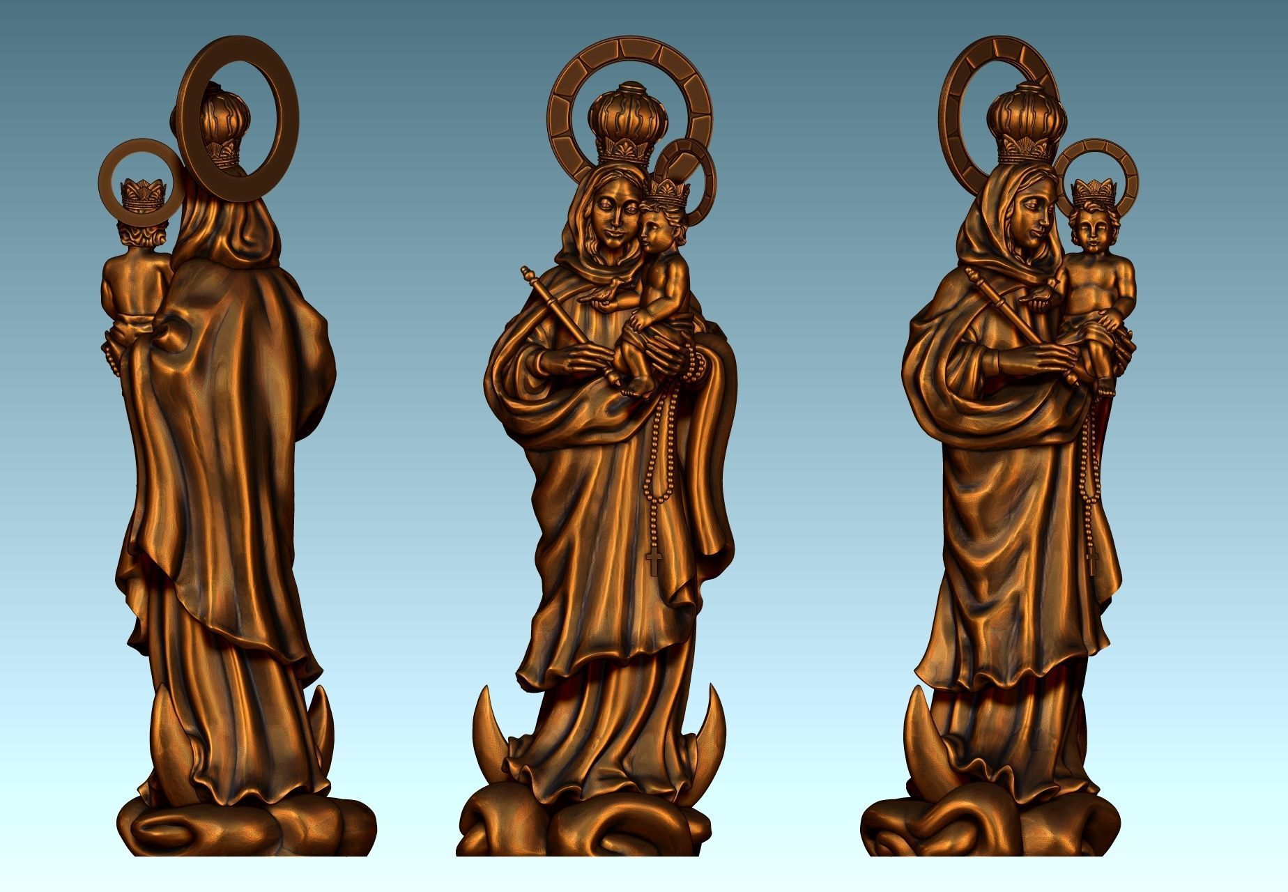 Virgen de Luna - Virgin of moon - CNC 3D print model_13