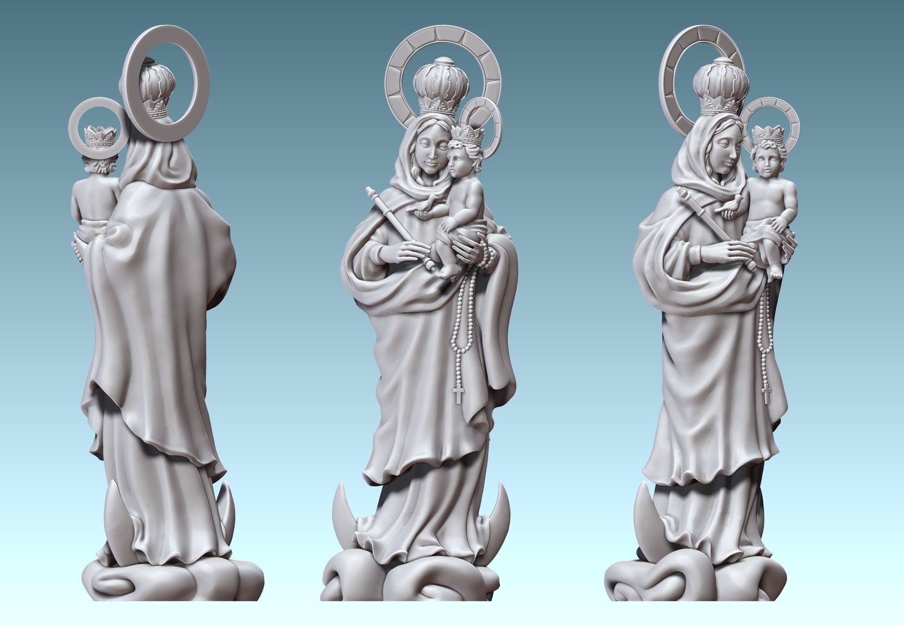 Virgen de Luna - Virgin of moon - CNC 3D print model_12