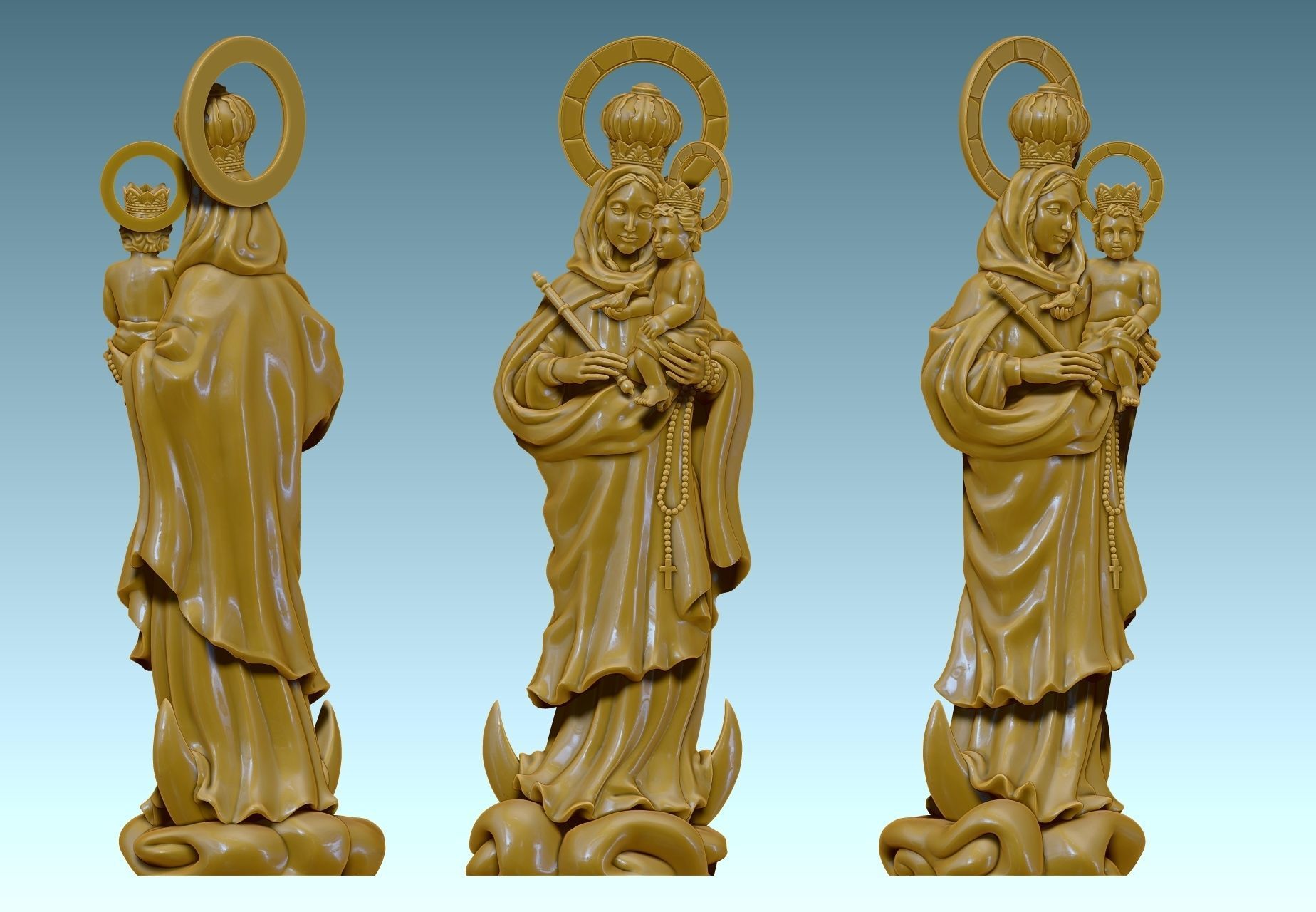 Virgen de Luna - Virgin of moon - CNC 3D print model_17