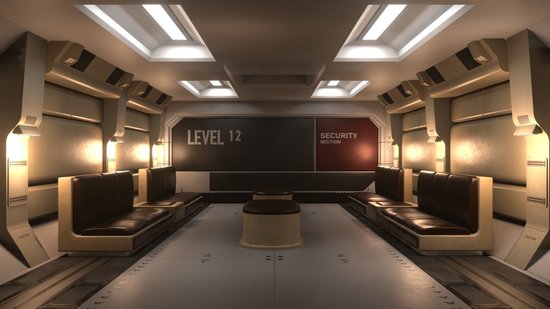 Room Project from alien isolation game  Free low-poly 3D model_2