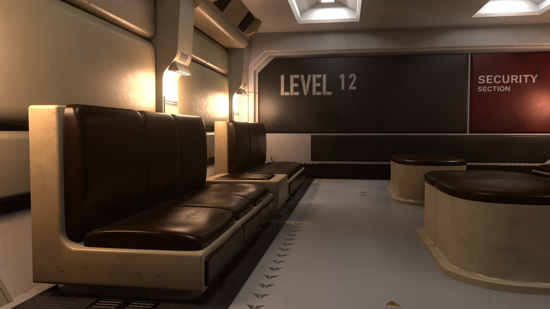 Room Project from alien isolation game  Free low-poly 3D model_1