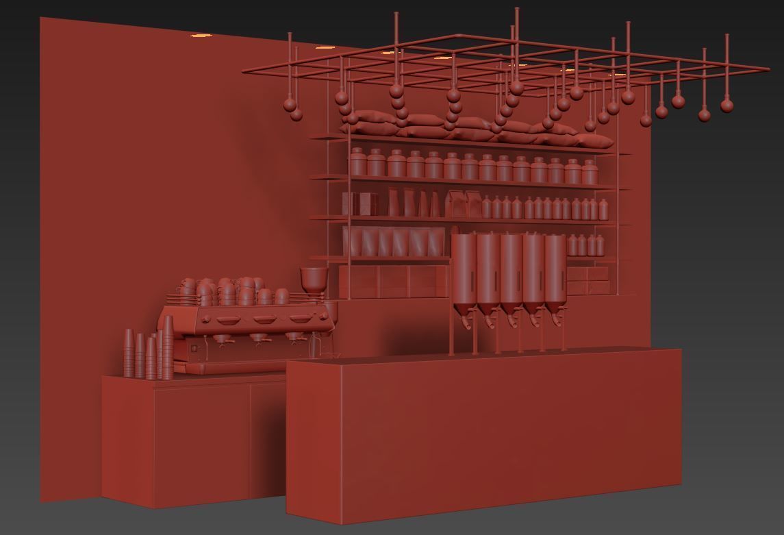 Cafe totu 3D model_4