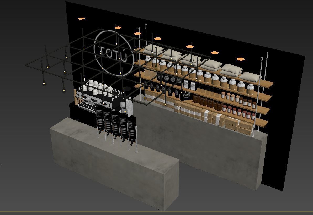 Cafe totu 3D model_6